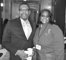 34th annual Tribute and Ceremony host Jonathan Overby with Carola Gaines