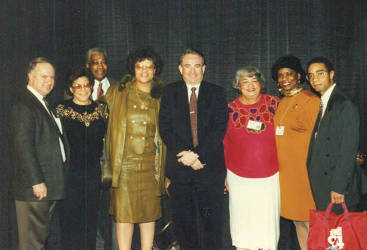 Moose Speros, administrator Division of Tourism, Carole Geary, Victor Welch, Valarie Daniels-Carter, Governor Tommy Thompson, Martha Toran, Sherri Hill and William Martin. Photo by Urban Media News.