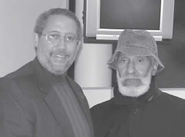 Steve Braunginn (left) with jazz legend Sonny Rollins during his visit to Madison in 2005