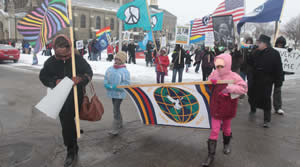 The annual march to the Dr.Martin Luther King, Jr. Statue took place on Monday, Jan. 20,2014. (Photo by Robert A. Bell).