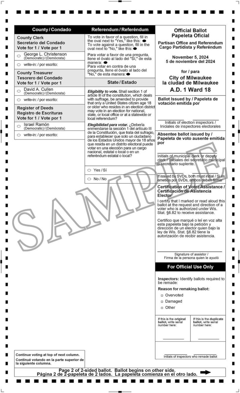 Sample Scan Ballot Notice of General Election, Special Election, Referendum, and Sample ...