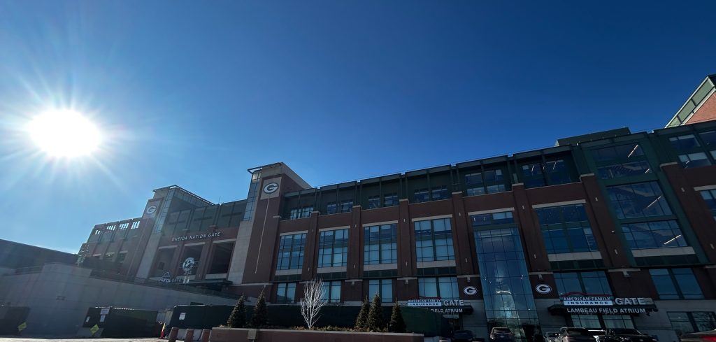 wide view of Lambeau Field in Green Bay
